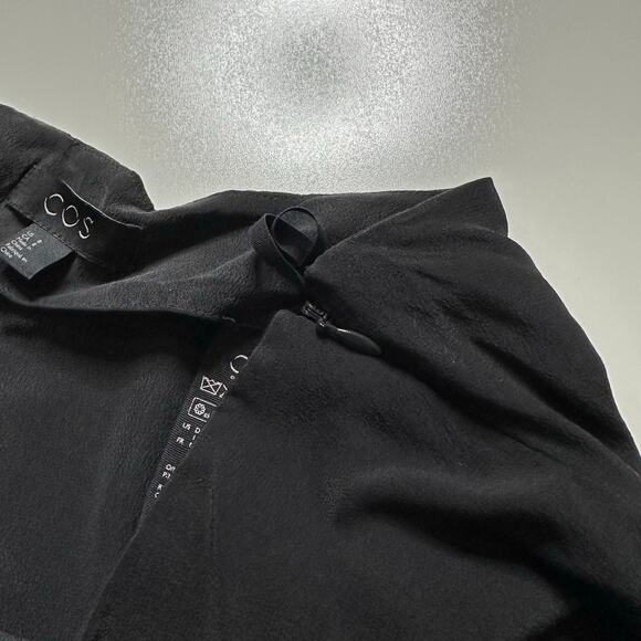 COS Black Silk Crossover Pants Women's Size 8 Career Classic Minimalist Basics - Picture 7 of 7